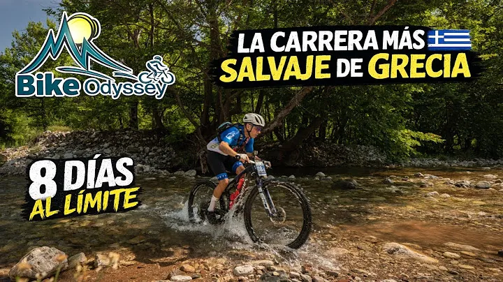 Miniatura de Bike Odyssey: un ciclista cruza un arroyo en el bosque.